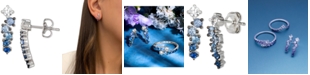 Le Vian Denim Ombr&eacute; (5/8 ct. t.w.) & White Sapphire (1/5 ct. t.w.) Stud Earrings in 14k White Gold